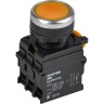 Кнопка с подсветкой и фиксацией IEK MASTER d=22мм 1NO+1NC жёлтая MI-BT60-11TD-3-11-K05